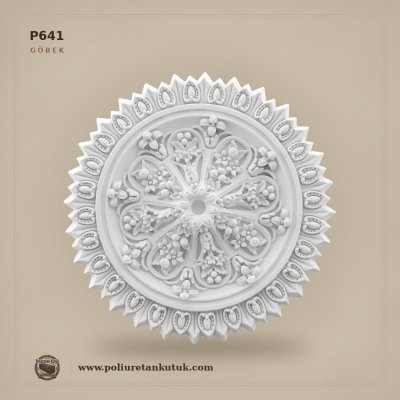 P641 Poliüretan Akantus Yapraklı Tavan Göbeği 66x66 cm