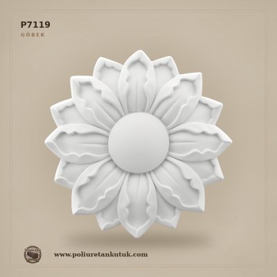 62x62 cm Poliüretan Yaprak Motifli Tavan Göbeği P7119