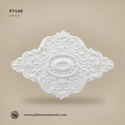 Poliüretan Geniş Oval Tavan Göbeği 74x110 cm Oymalı Tasarım