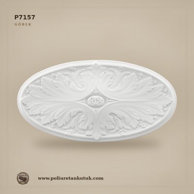 Poliüretan Zarif Oval Tavan Göbeği 32x63 cm Motifli