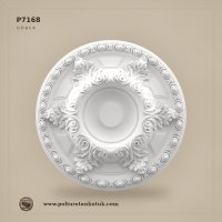 P7168 Dekoratif Poliüretan Tavan Göbeği Klasik Desenli 118 cm