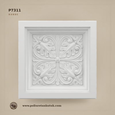 Poliüretan Dekoratif Kare Tavan Kubbesi P7311 (60x60 cm)