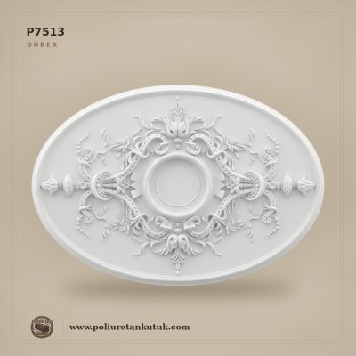 Poliüretan Oval Akant Yapraklı Tavan Göbeği P7513 (54x78 cm)