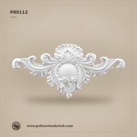 P80112 Poliüretan İstiridye Desenli Dekoratif Kapı Tacı 38x78 cm