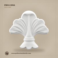 P80115MA Poliüretan Akantus Yaprağı Motifli Süsleme 12x12 cm