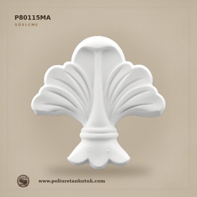 P80115MA Poliüretan Akantus Yaprağı Motifli Süsleme 12x12 cm