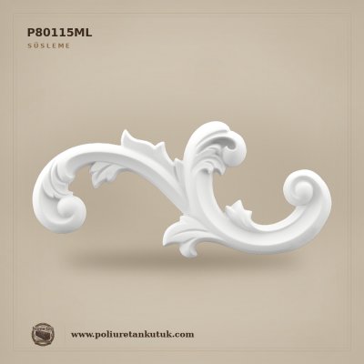 P80115ML Poliüretan S-Kıvrımlı Klasik Süsleme Apliği 10x25 cm