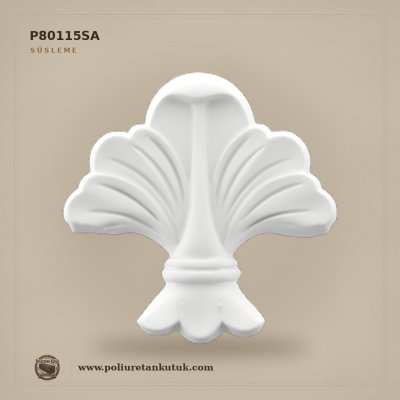 P80115SA Poliüretan Yelpaze Yaprak Motifli Süsleme 8x8 cm