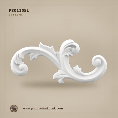 Poliüretan P80115SL Uzun Yaprak Motifli Süsleme 8x17 cm