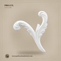 Poliüretan Kütük Markalı Klasik Kıvrımlı Motif Süsleme (26x22 cm)