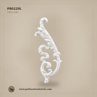 34x14 cm Poliüretan Akant Yapraklı Volüt Dekoratif Aplik P80220L
