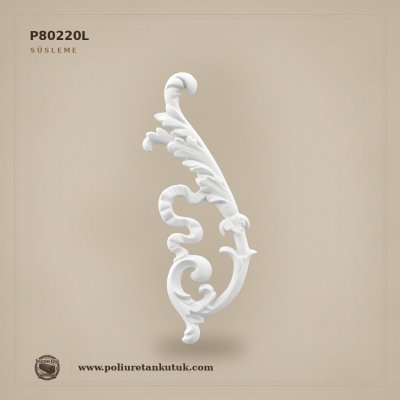 34x14 cm Poliüretan Akant Yapraklı Volüt Dekoratif Aplik P80220L