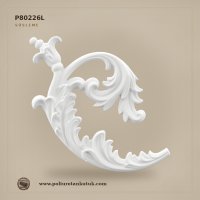 P80226L Poliüretan Klasik Kıvrımlı Duvar ve Mobilya Süslemesi 24x22 cm