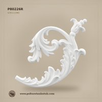 P80226R Poliüretan Akant Yapraklı Sağ Volüt Süsleme 24x22 cm