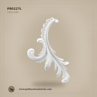 P80227L Poliüretan Klasik Oyma Motifli Sol Aplik 25x16 cm