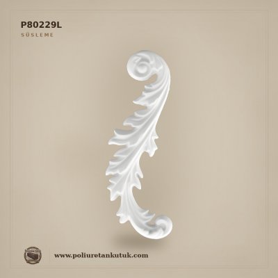 P80229L Poliüretan S Tipi Kıvrımlı Klasik Süsleme 23x8 cm