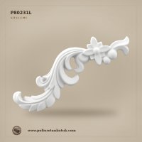13x20 cm Poliüretan Çiçek Desenli Süsleme Motifi (Sol)