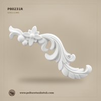 13x20 cm Poliüretan Çiçek Detaylı Süsleme Apliği (Sağ)