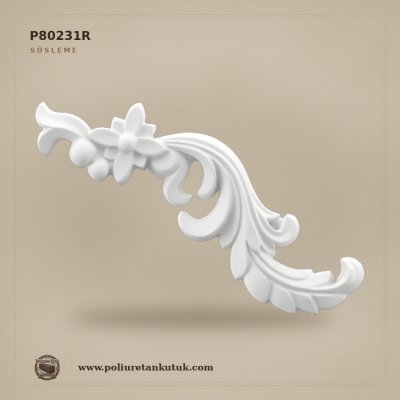 13x20 cm Poliüretan Çiçek Detaylı Süsleme Apliği (Sağ)