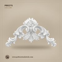 Poliüretan Çiçek Desenli Dekoratif Oyma Motif Süsleme 14x23 cm