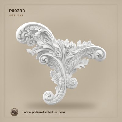 Poliüretan Çiçek ve Yaprak Motifli Sağ Süsleme 28x30 cm P8029R