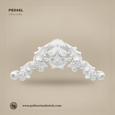 P8046L Poliüretan Kıvrımlı Oyma Süsleme Motifi 27x60 cm