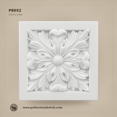 Poliüretan Dekoratif Kare Süsleme Motifi 16x16 cm