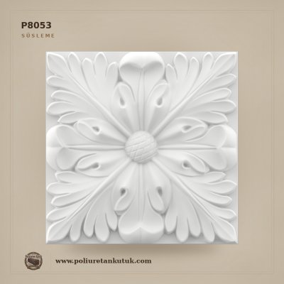 Poliüretan Kare Süsleme Motifi Rölyefli 20x20 cm