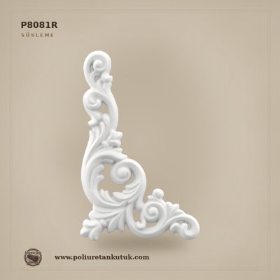 P8081R Poliüretan Sağ Yönlü Dekoratif Köşe Motifi 240x152 mm
