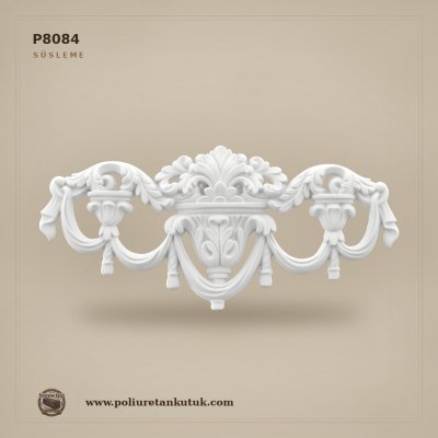 P8084 Poliüretan Akant Yapraklı Klasik Dekoratif Süsleme 187x407 mm