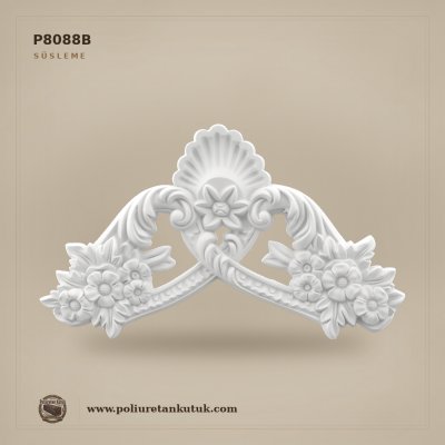 P8088B Poliüretan Deniz Kabuğu ve Çiçek Motifli Süsleme 289x490 mm