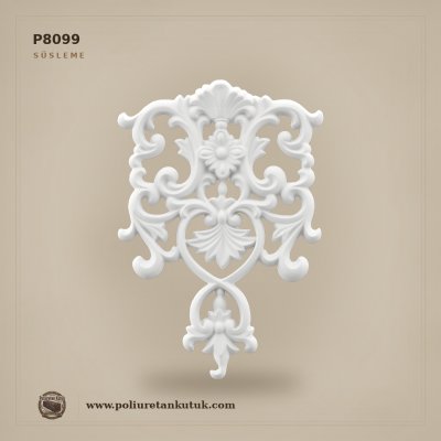P8099 Poliüretan Klasik Akant Yapraklı Süsleme 28x19 cm
