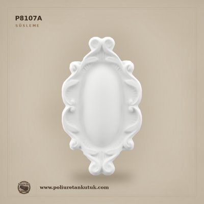 P8107A Poliüretan Oval Klasik Dekoratif Süsleme Motifi 28.9x16.4 cm