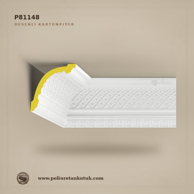 Poliüretan Kütük Baklava Desenli Tavan Kartonpiyeri 17x16 cm