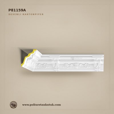 Poliüretan Kütük Çiçek Kabartmalı Dekoratif Kartonpiyer 12x13 cm