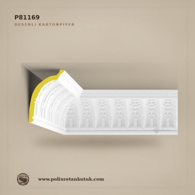 P81169 Poliüretan Kütük 20x30 cm Klasik Desenli Tavan Kartonpiyeri