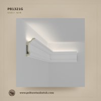 P81321G Poliüretan Kütük 5x10 cm Dekoratif Gizli Işık Tavan Profili