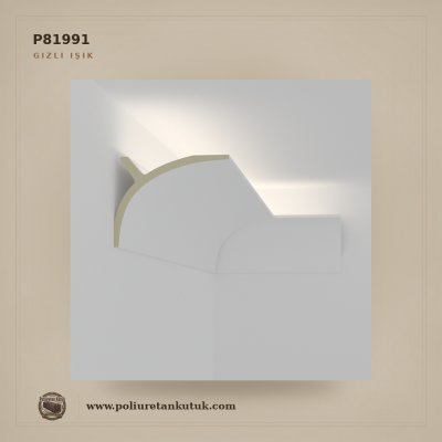 14x11 cm Poliüretan Gizli Işık ve LED Profili
