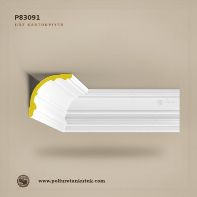 Poliüretan Geniş Düz Tavan Kartonpiyeri 175x175 mm P83091