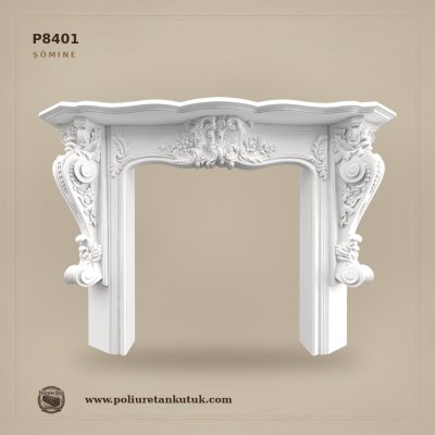 Poliüretan Klasik Oymalı Şömine Çerçevesi P8401 (145x105x31 cm)