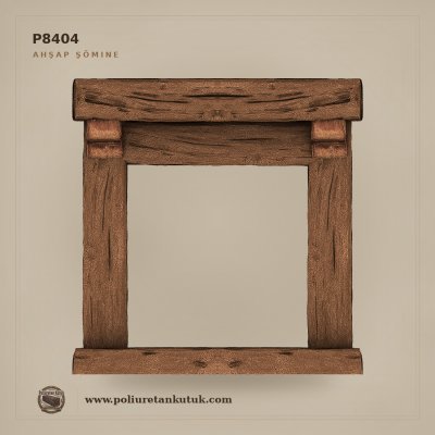 Poliüretan Ahşap Taklidi Şömine Çerçevesi 130x130x25 cm