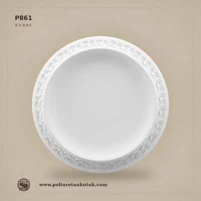 Poliüretan Kavisli Desenli Tavan Kubbesi 845x845x100 mm