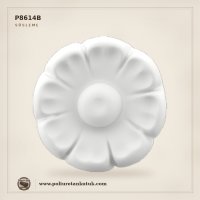 Poliüretan Klasik Çiçek Motifli Rozet Süsleme 65x65x21 mm