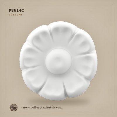 Poliüretan 100x100x22 mm Dekoratif Çiçek Motifli Süsleme
