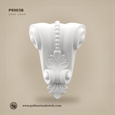 P9003B Poliüretan Boncuk Motifli Oymalı Söve Süsü 8x18x23 cm