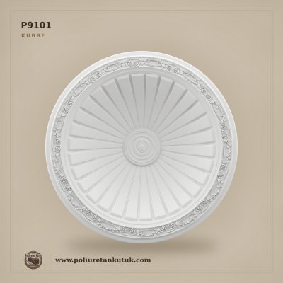 P9101 Poliüretan Işınsal Motifli Tavan Kubbesi Göbeği 108 cm