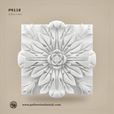 Poliüretan Klasik Kare Dekoratif Motif (30x30 cm) - P9118