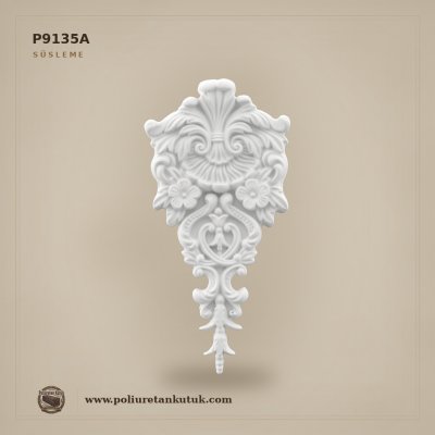 Poliüretan Klasik Çiçekli Dekoratif Aplik (37x19 cm) - P9135A